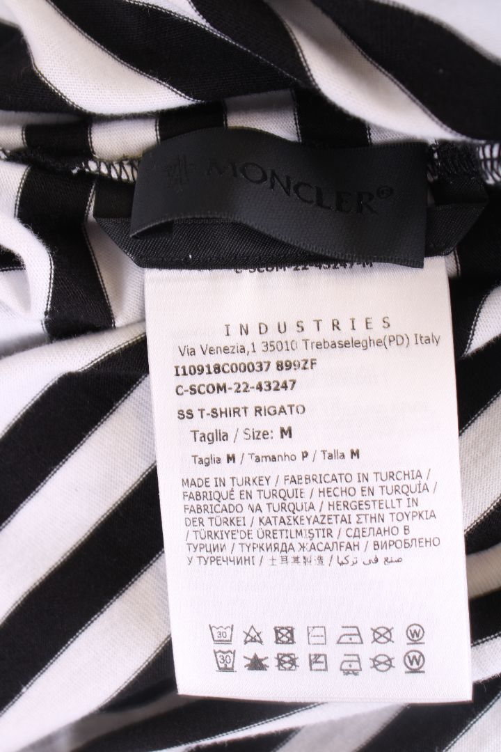 Moncler T-shirt Black/White Stripe M