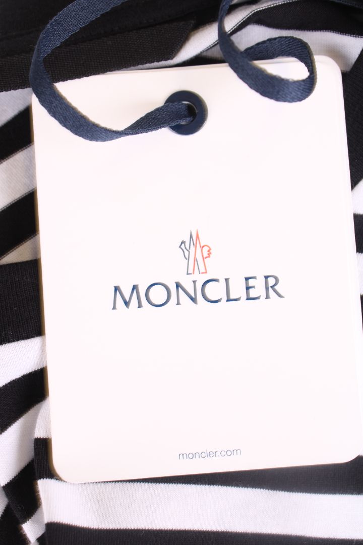 Moncler T-shirt Black/White Stripe M