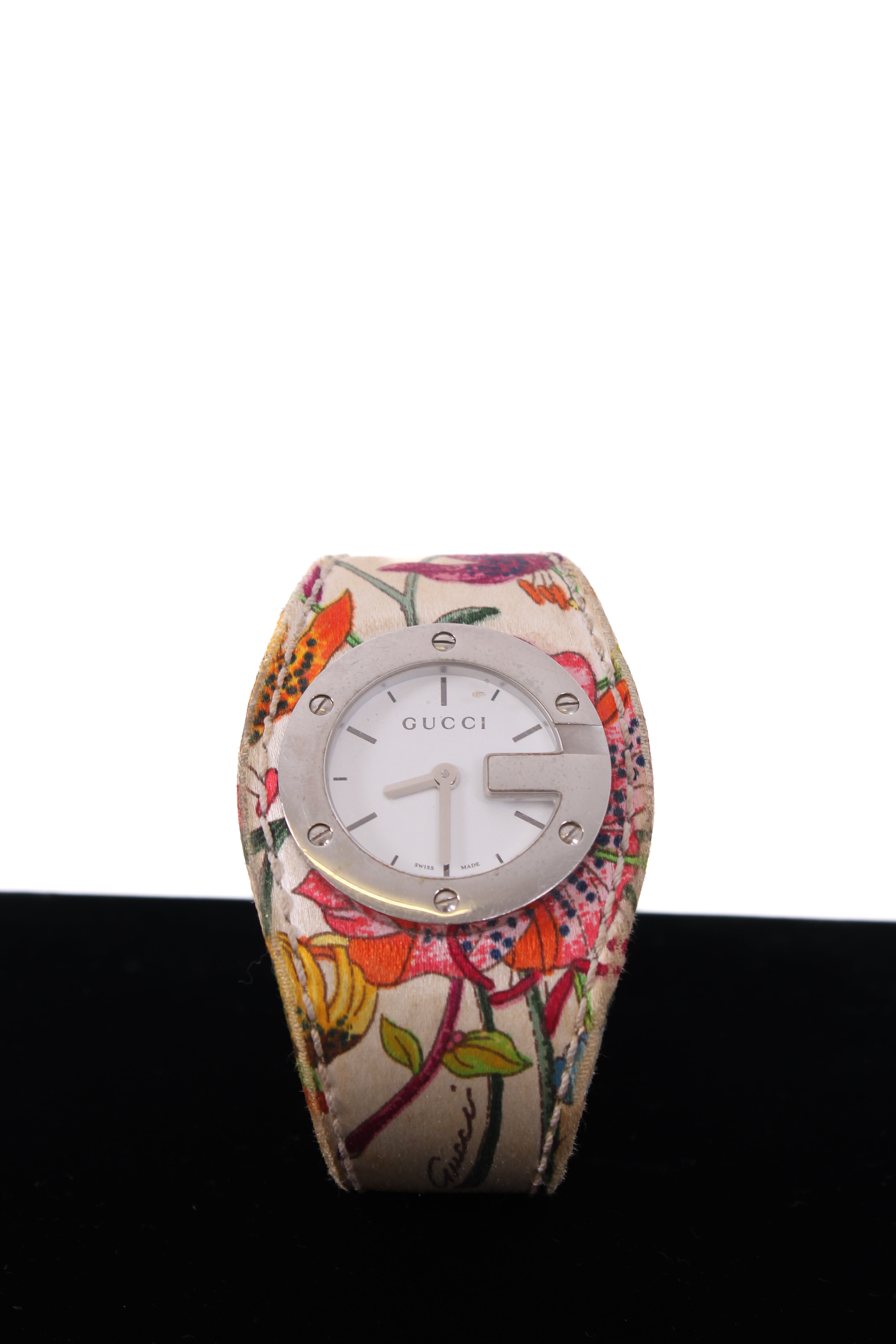 Gucci Floral Print Watch White/ Multi Coloured