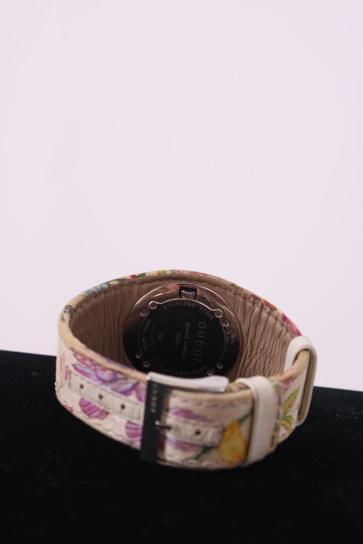 Gucci Floral Print Watch White/ Multi Coloured