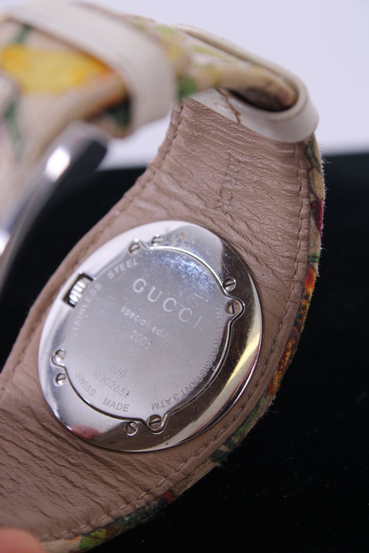 Gucci Floral Print Watch White/ Multi Coloured