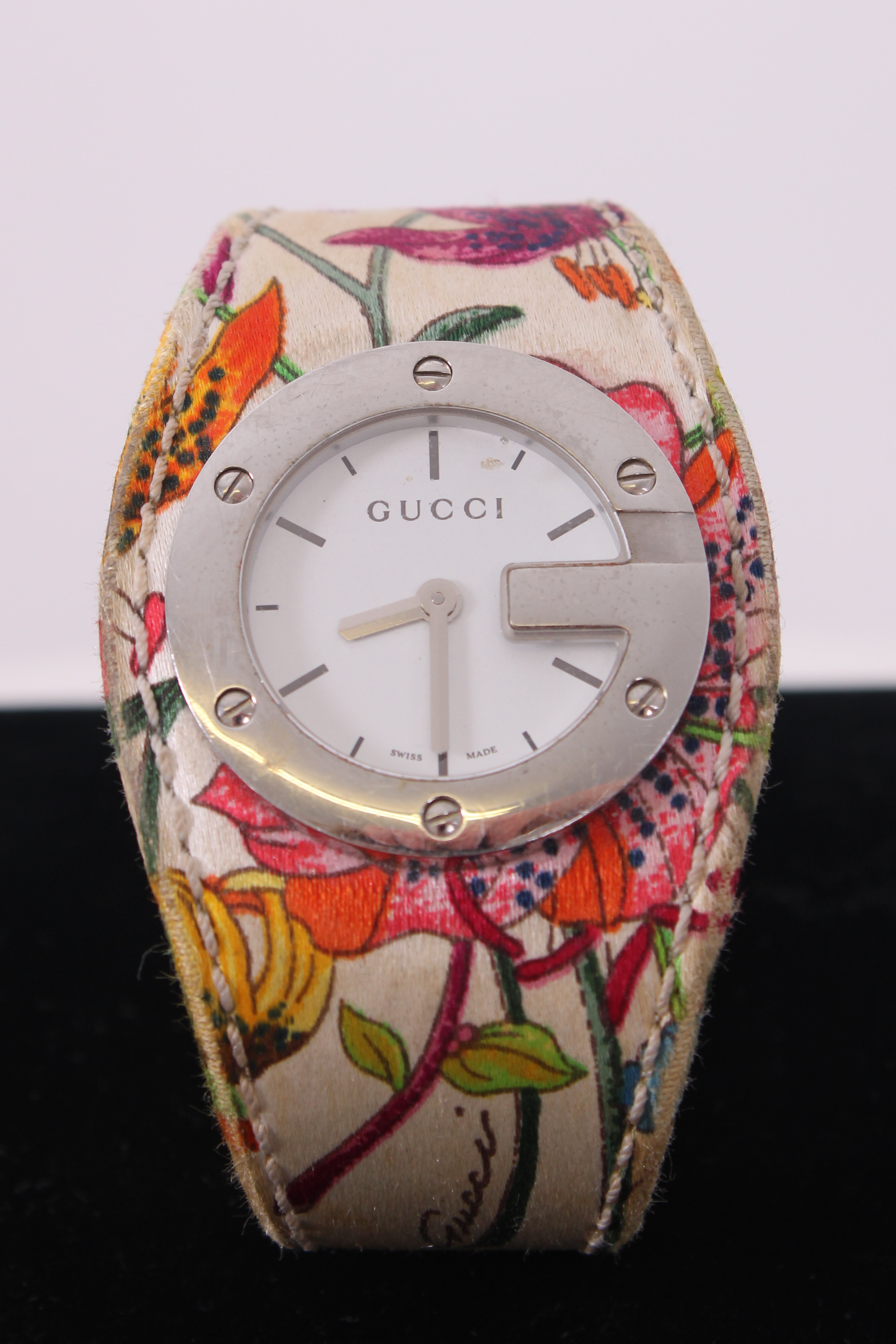 Gucci Floral Print Watch White/ Multi Coloured