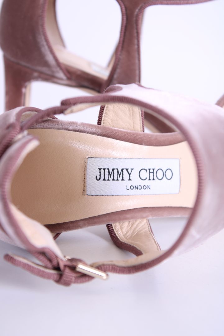 Jimmy Choo Molly 65 Velvet Heels Pink 38.5