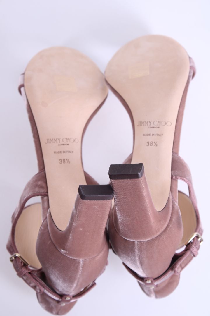 Jimmy Choo Molly 65 Velvet Heels Pink 38.5