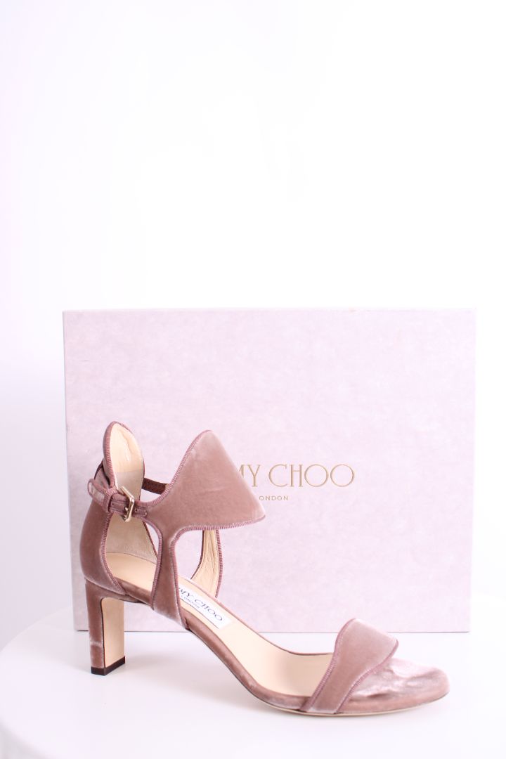Jimmy Choo Molly 65 Velvet Heels Pink 38.5
