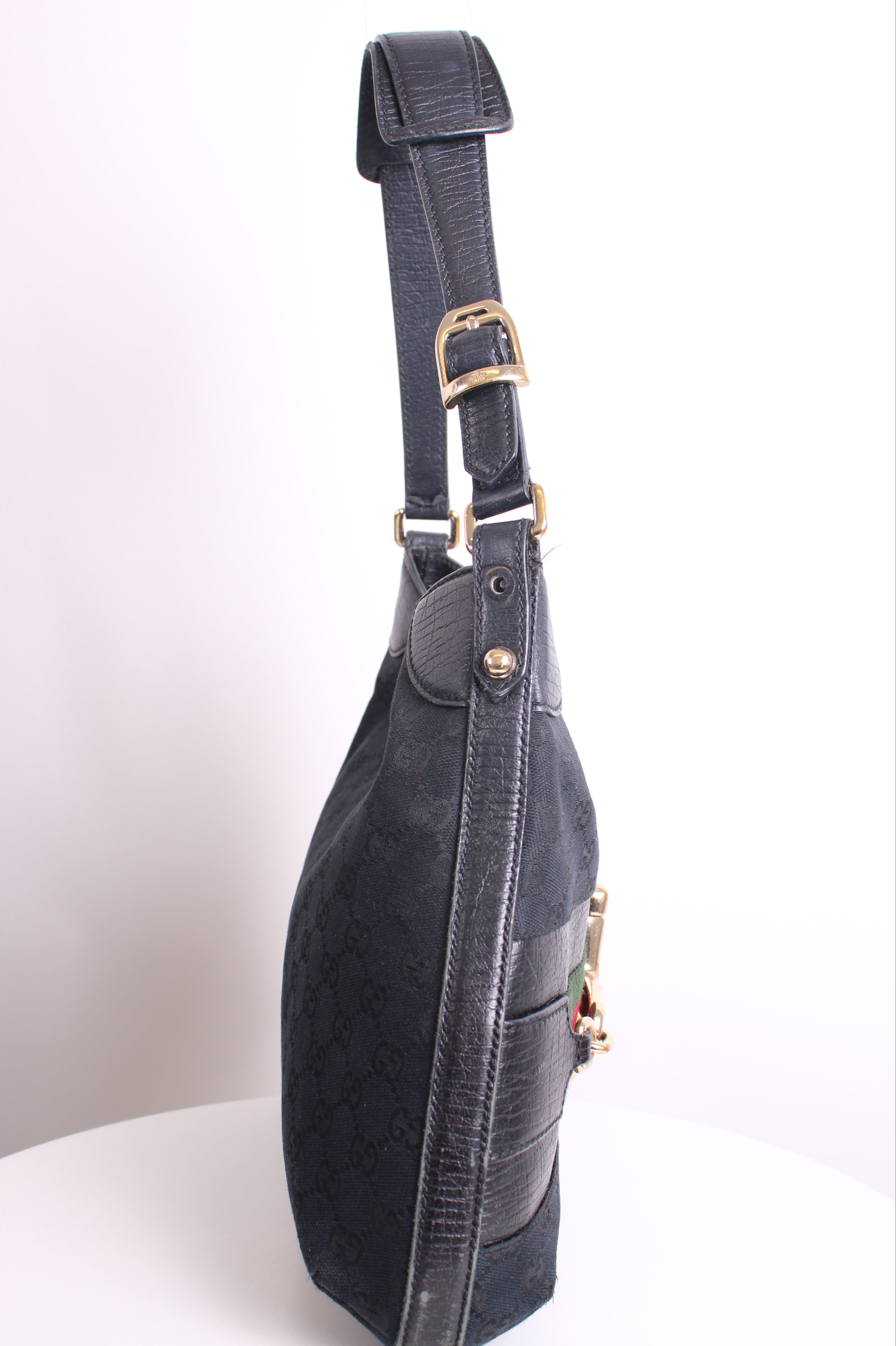Gucci GG Horesbit Hasler Hobo Bag Black