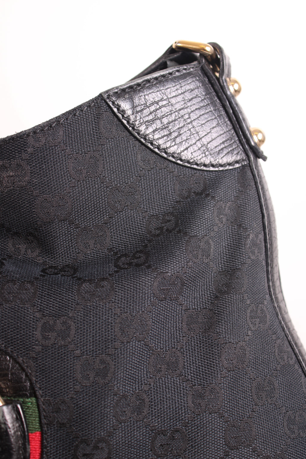 Gucci GG Horesbit Hasler Hobo Bag Black