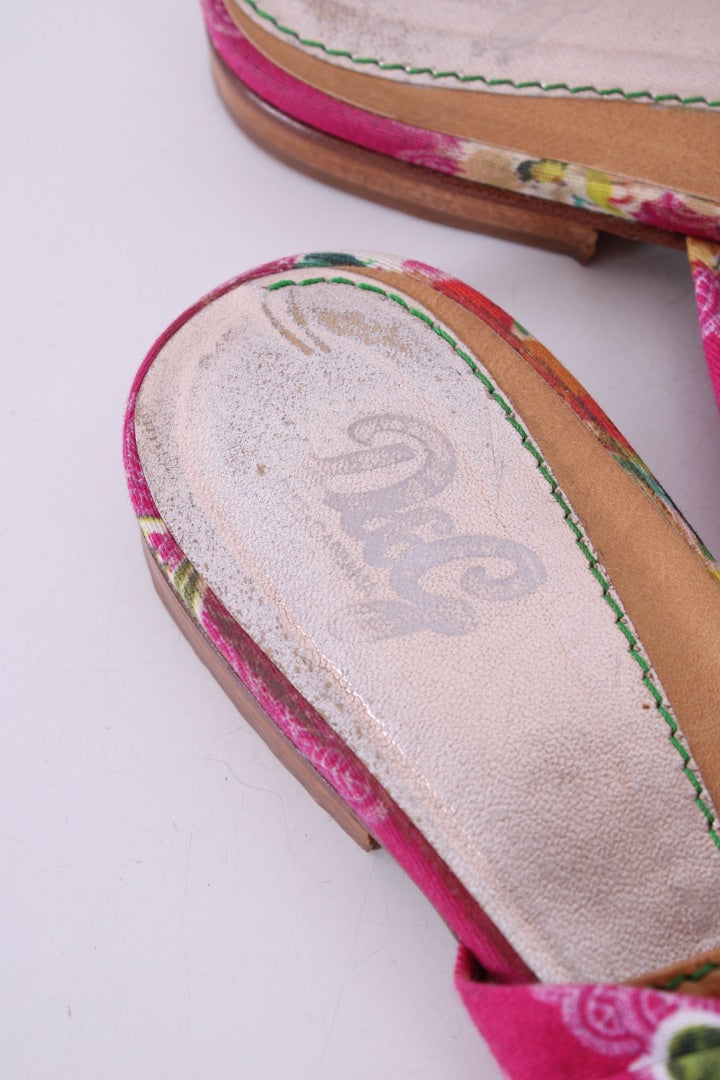D&G Floral Chain Sandals Pink/ Blue 41