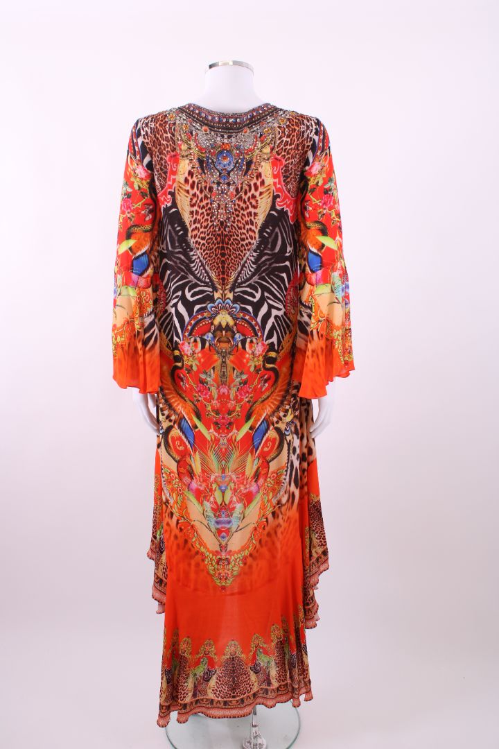 Czarina L/S High Low Crystal Dress Orange M