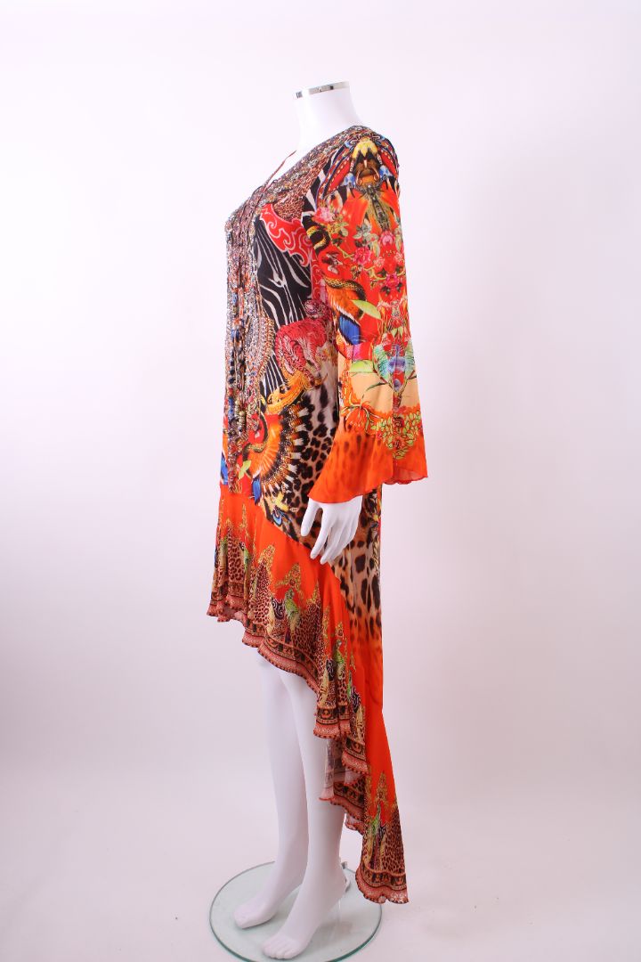 Czarina L/S High Low Crystal Dress Orange M