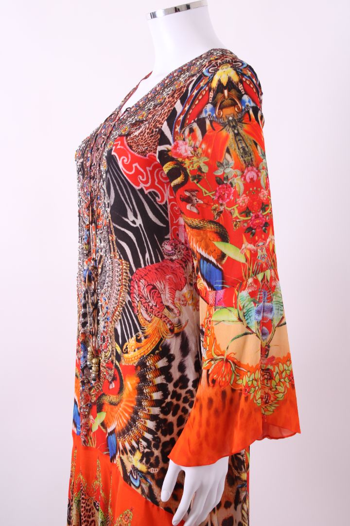 Czarina L/S High Low Crystal Dress Orange M