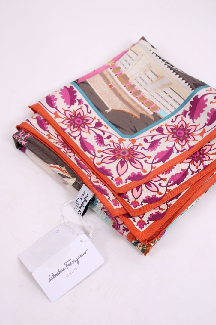 Salvatore Ferragamo Silk Print Scarf Multicoloured