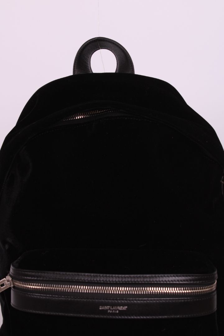 Saint Laurent Velvet City Backpack Black