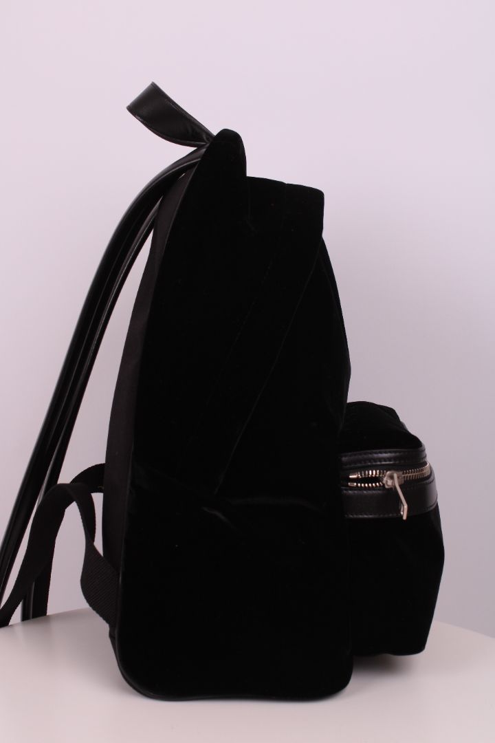 Saint Laurent Velvet City Backpack Black