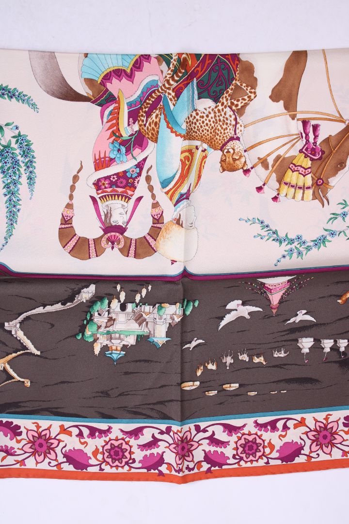 Salvatore Ferragamo Silk Print Scarf Multicoloured