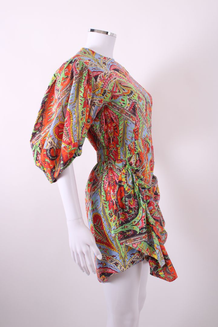 Rhode Puff Sleeve Mini Dress Multi S