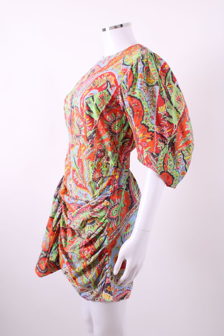 Rhode Puff Sleeve Mini Dress Multi S