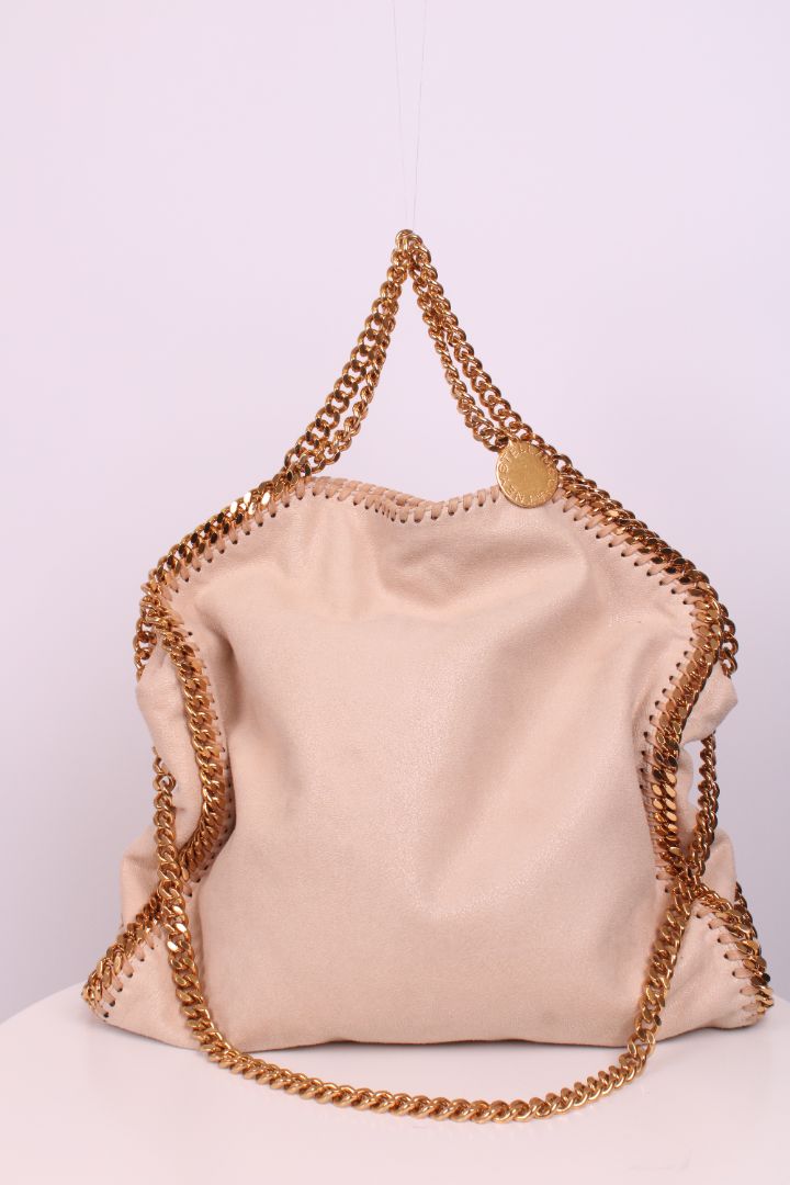 Stella McCartney Falabella Fold Over Tote Bag Beige/ Gold