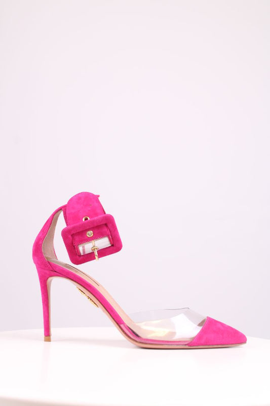 Aquazzura Buckle PVC Heels Pink 37.5