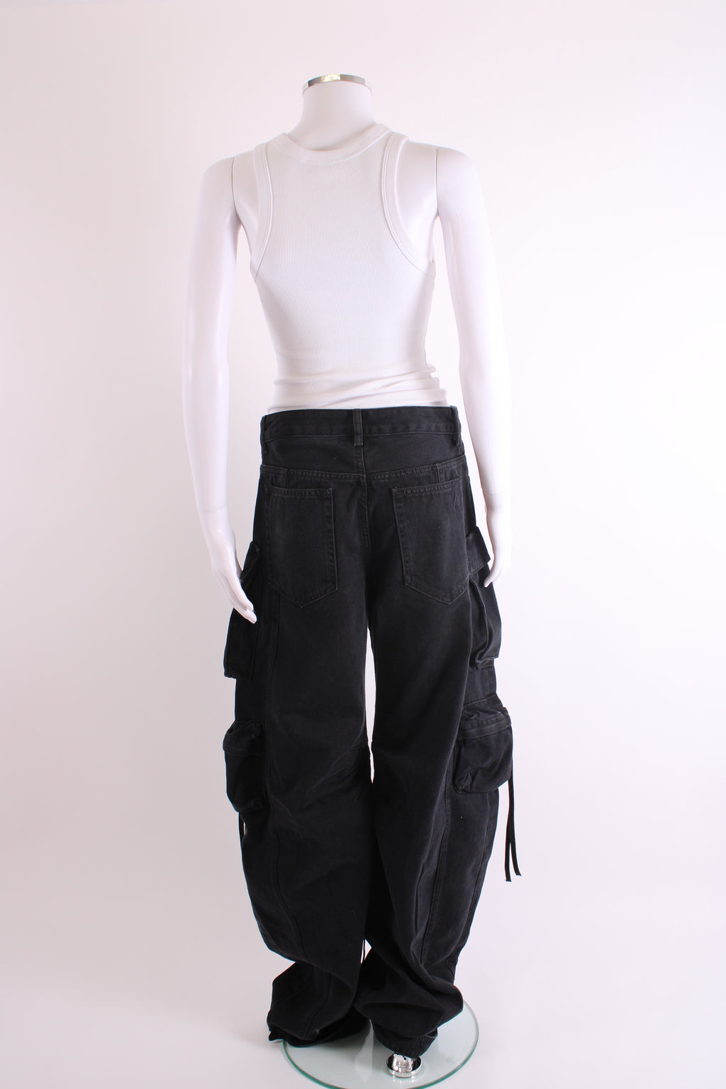 The Attico Cargo Pocket Fern Jeans Black 26W