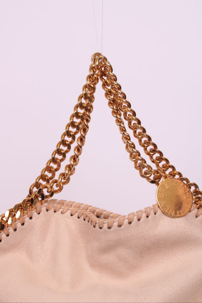 Stella McCartney Falabella Fold Over Tote Bag Beige/ Gold
