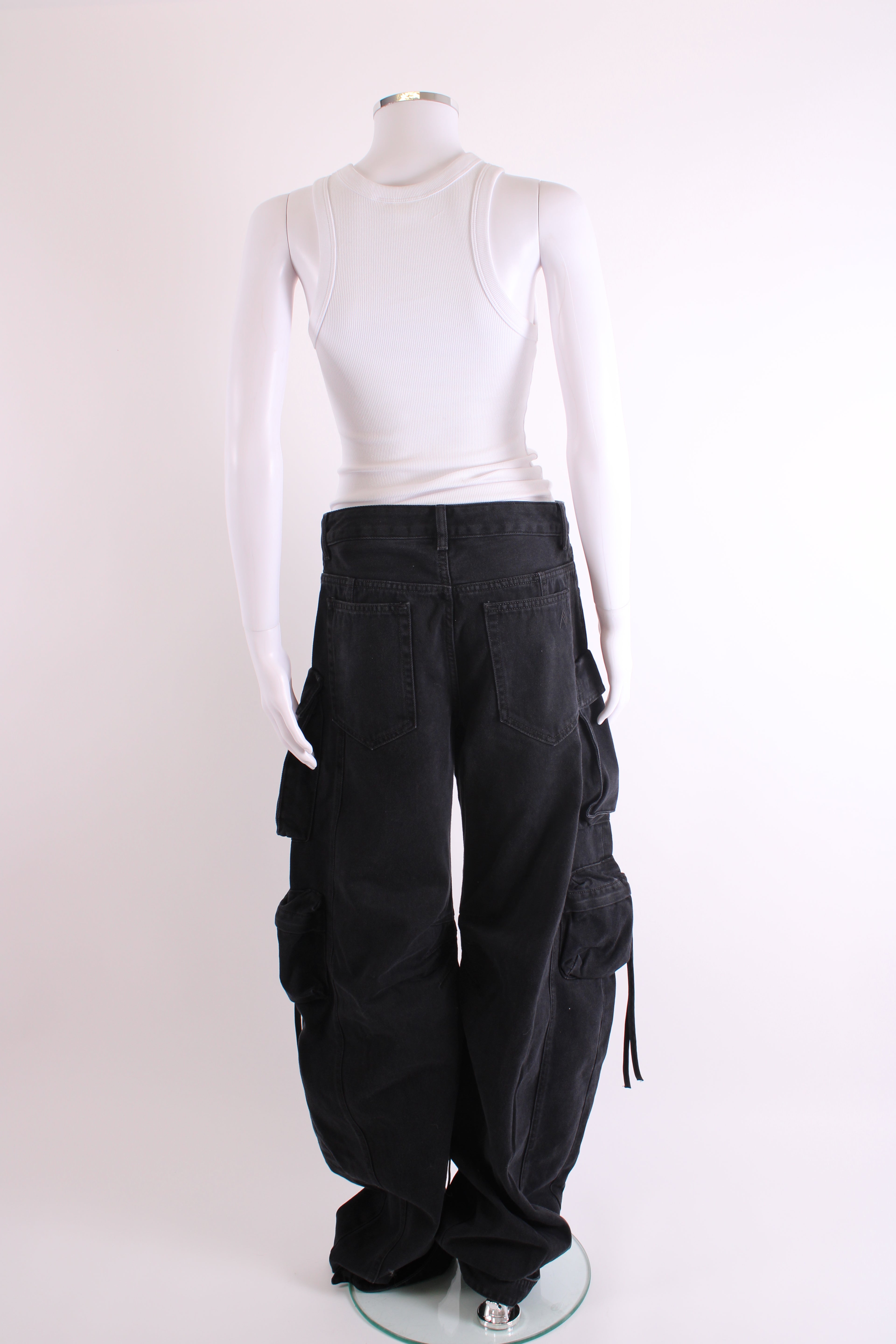 The Attico Cargo Pocket Fern Jeans Black 26W