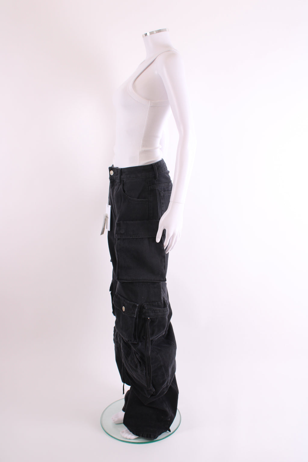 The Attico Cargo Pocket Fern Jeans Black 26W