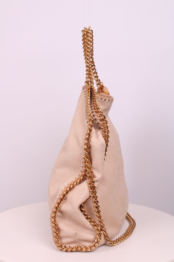 Stella McCartney Falabella Fold Over Tote Bag Beige/ Gold