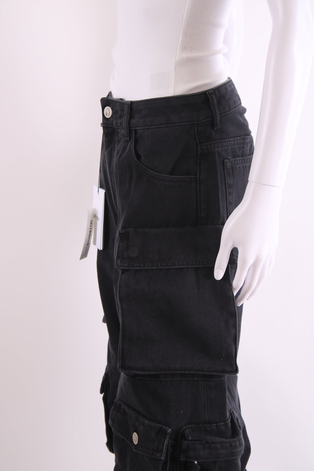 The Attico Cargo Pocket Fern Jeans Black 26W
