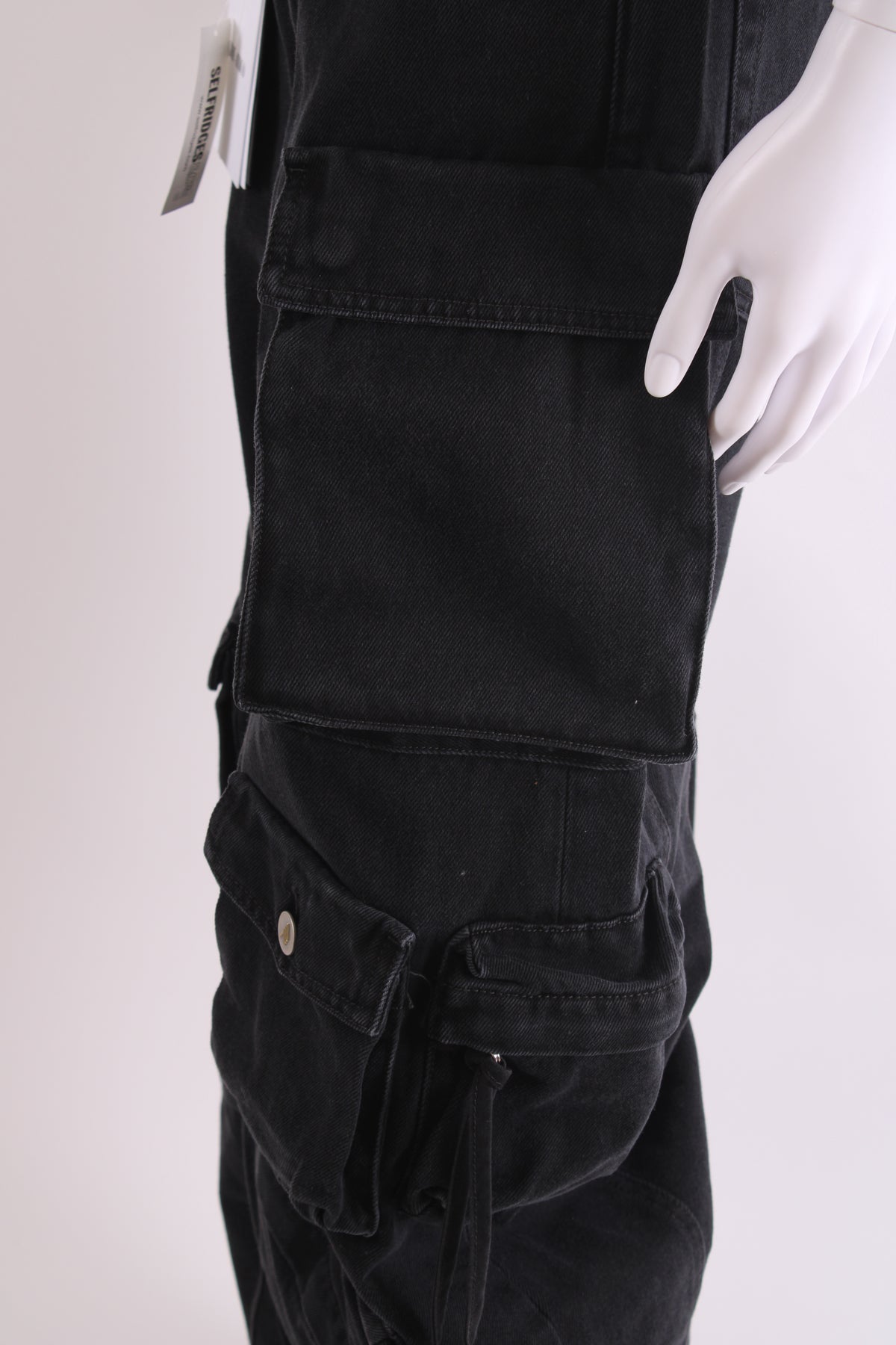The Attico Cargo Pocket Fern Jeans Black 26W