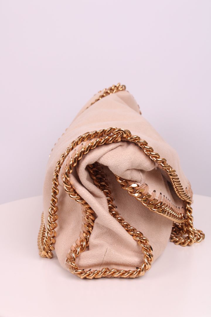 Stella McCartney Falabella Fold Over Tote Bag Beige/ Gold