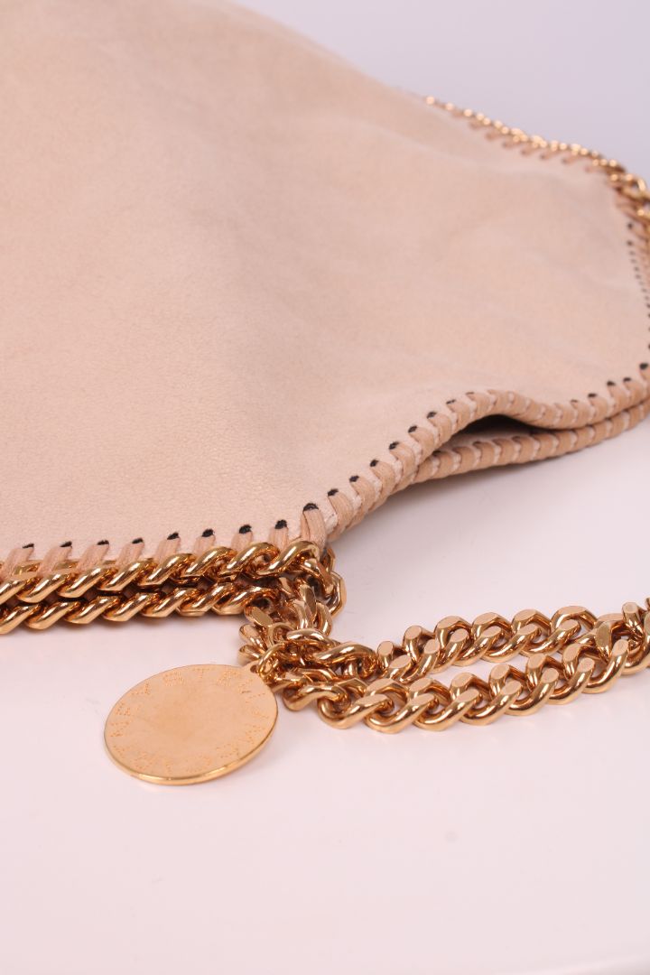 Stella McCartney Falabella Fold Over Tote Bag Beige/ Gold