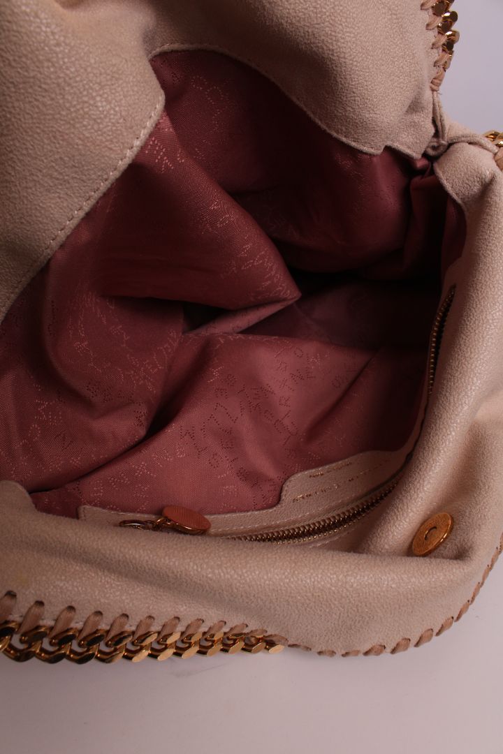 Stella McCartney Falabella Fold Over Tote Bag Beige/ Gold