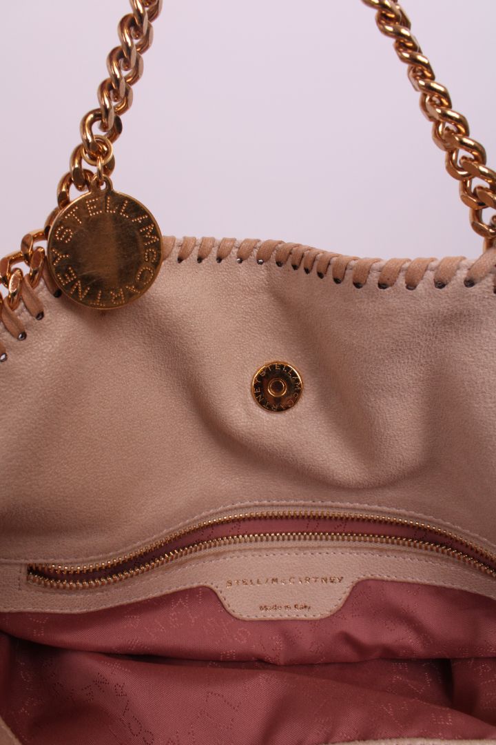 Stella McCartney Falabella Fold Over Tote Bag Beige/ Gold
