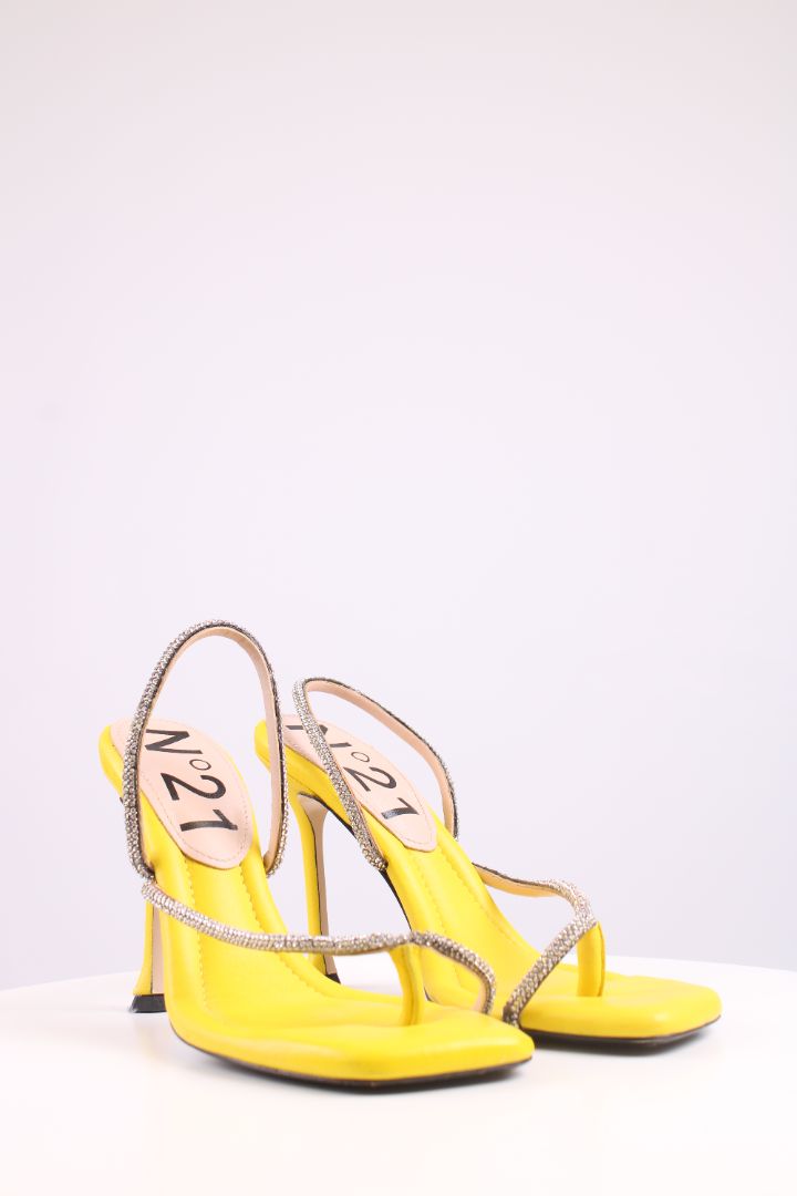 No.21 Crystal Strap Heels Yellow 39
