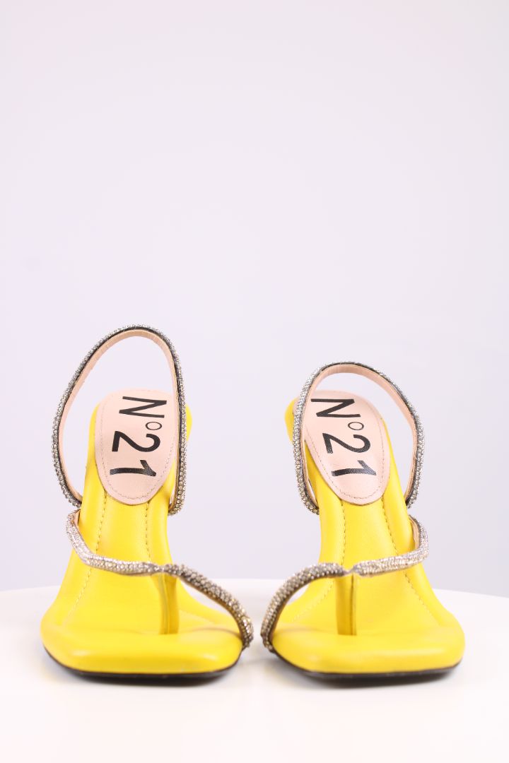 No.21 Crystal Strap Heels Yellow 39