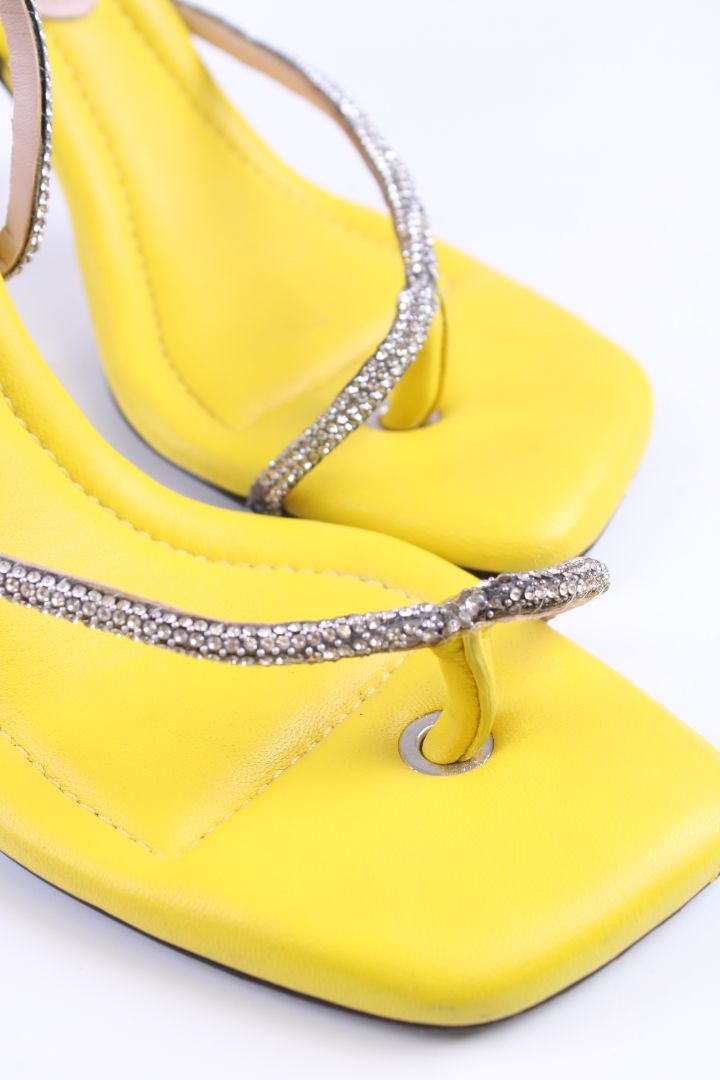 No.21 Crystal Strap Heels Yellow 39