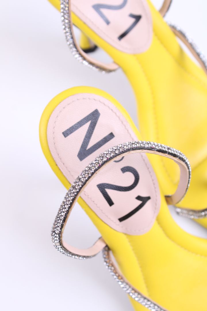 No.21 Crystal Strap Heels Yellow 39