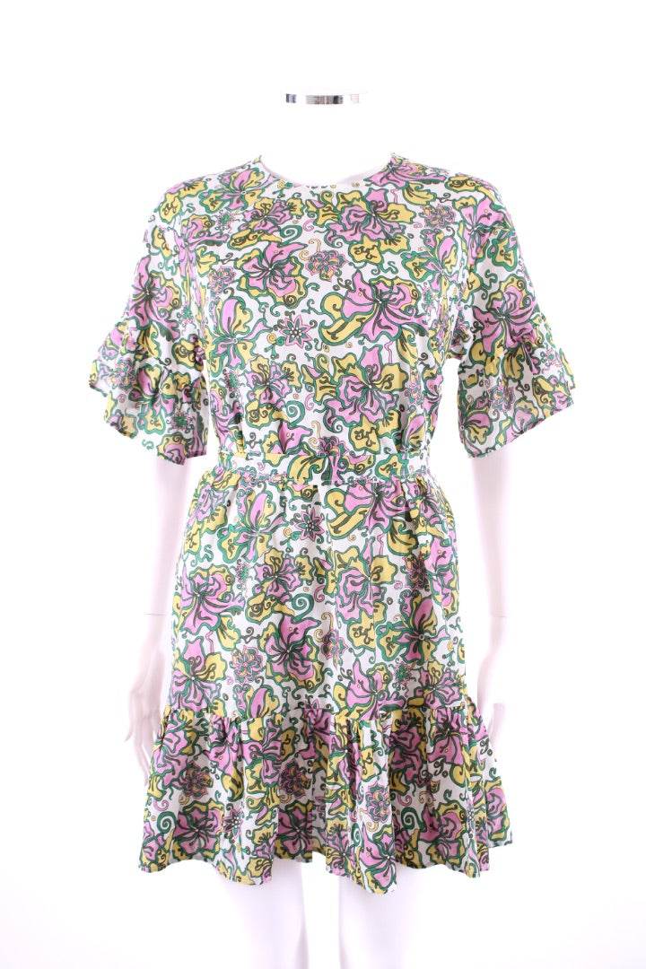 Heidi Klein X Liberty S/S Floral Mini Dress White/ Yellow XS
