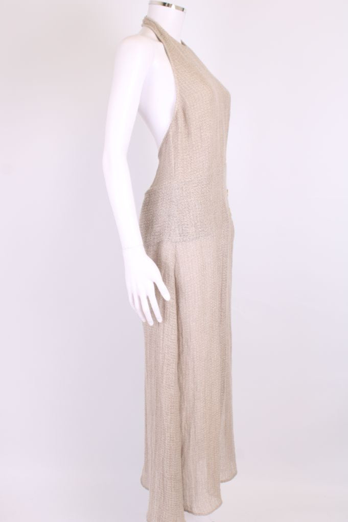 Le Kasha Halter Neck Split Dress Grey S