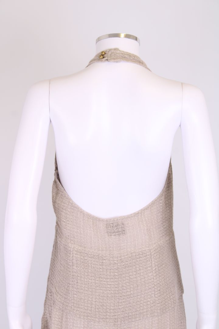 Le Kasha Halter Neck Split Dress Grey S