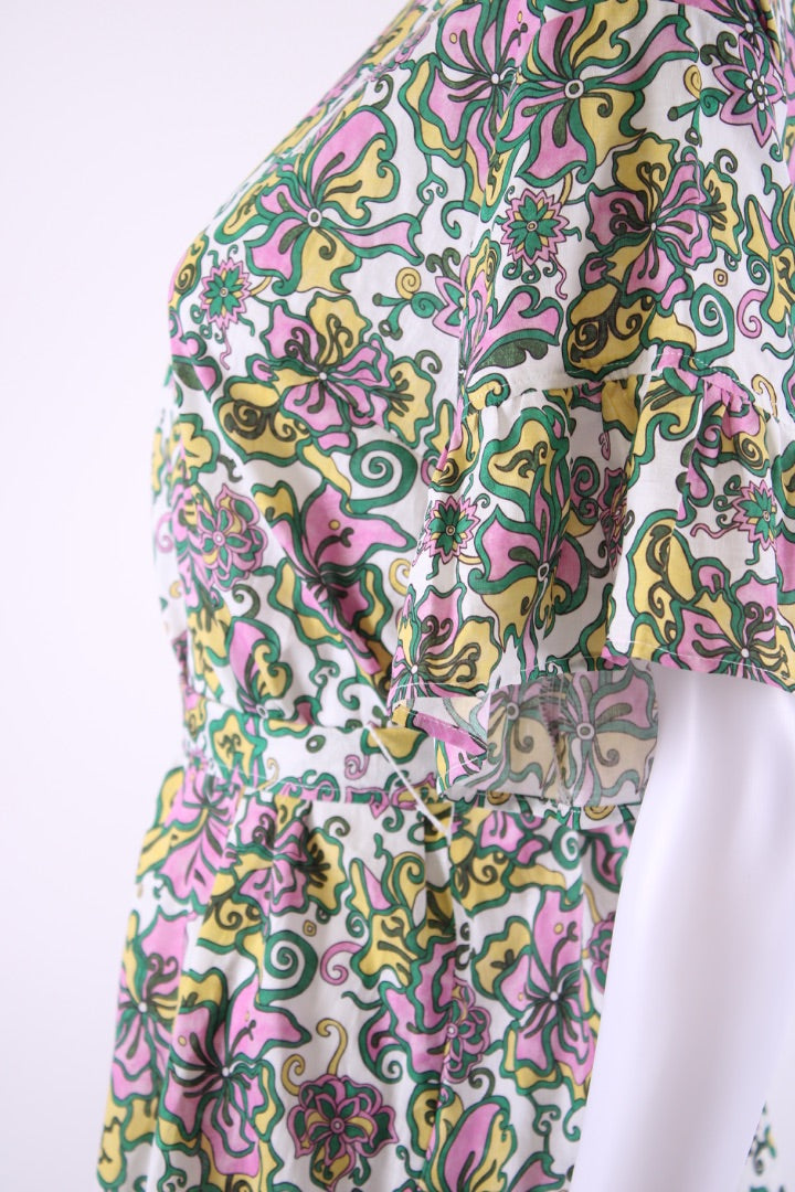 Heidi Klein X Liberty S/S Floral Mini Dress White/ Yellow XS