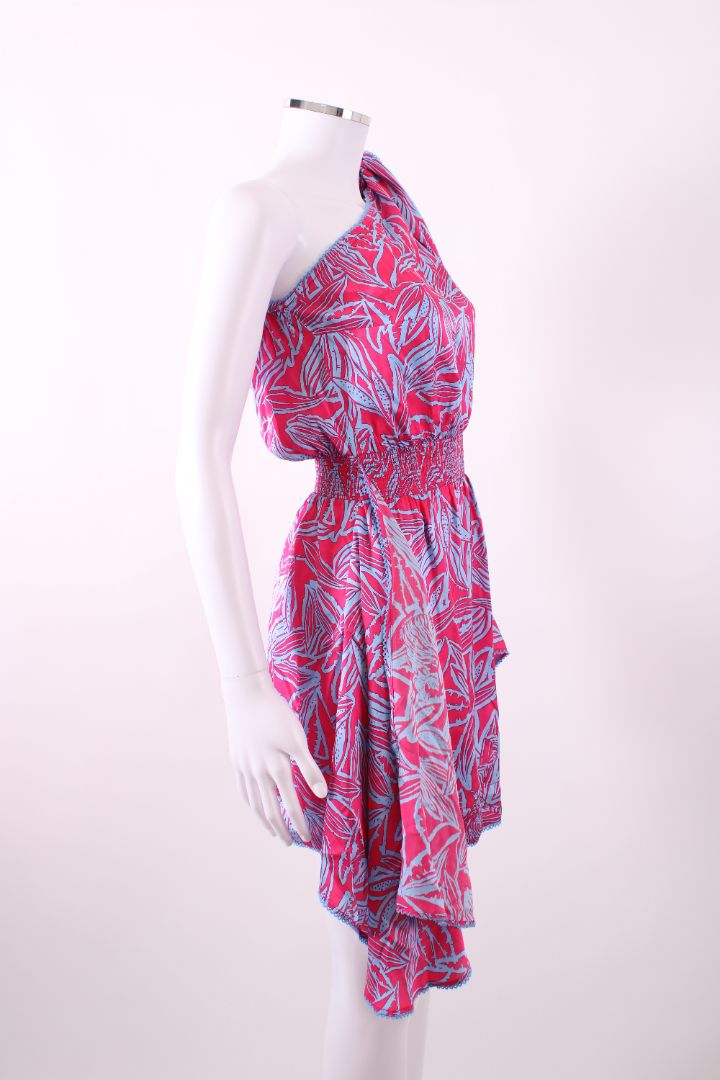 Poupette St Barth Halter Mini Dress Blue / Pink S