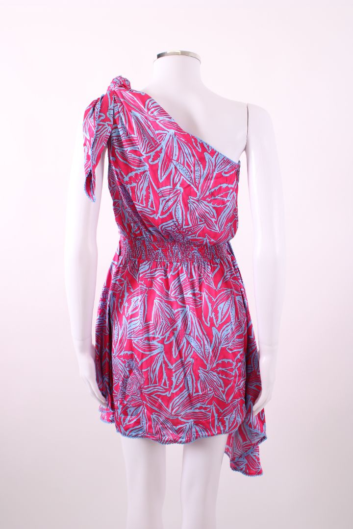 Poupette St Barth Halter Mini Dress Blue / Pink S