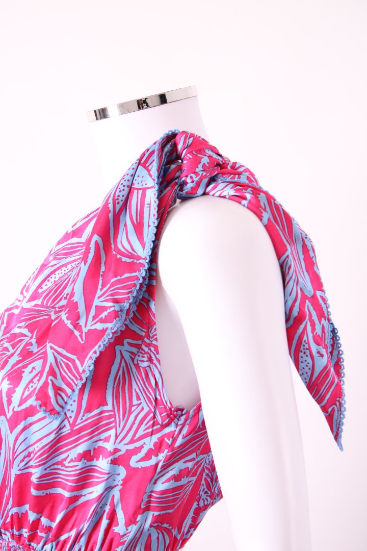 Poupette St Barth Halter Mini Dress Blue / Pink S