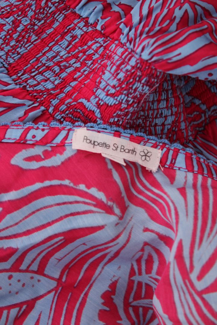 Poupette St Barth Halter Mini Dress Blue / Pink S
