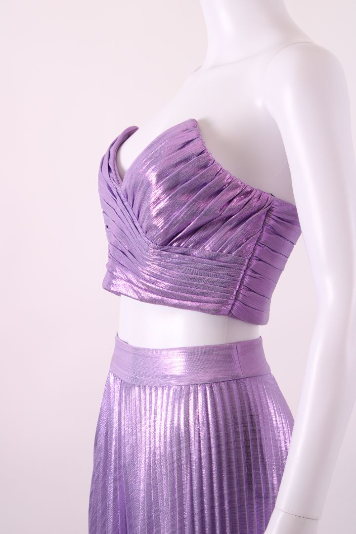 Retrofete Pleated Top/ Skirt Co-ord Lilac XS/S