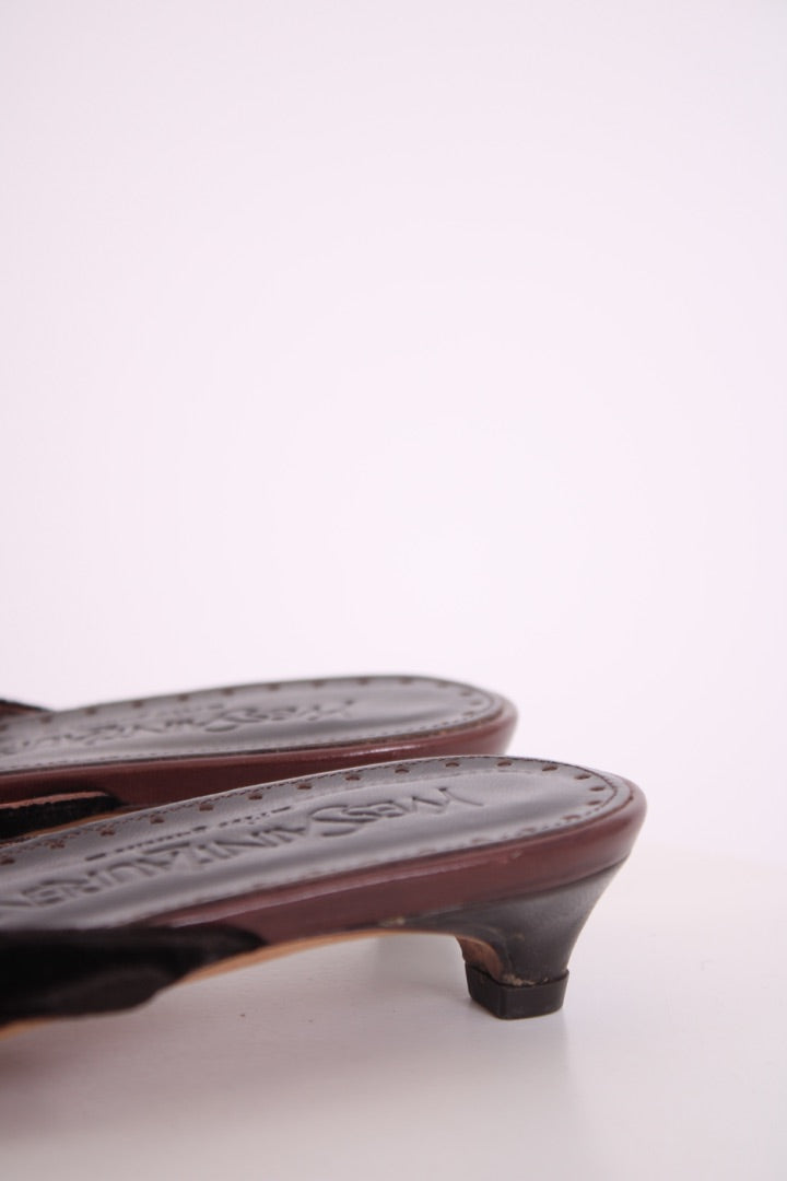 Yves Saint Laurent Kitten Heels Brown 37