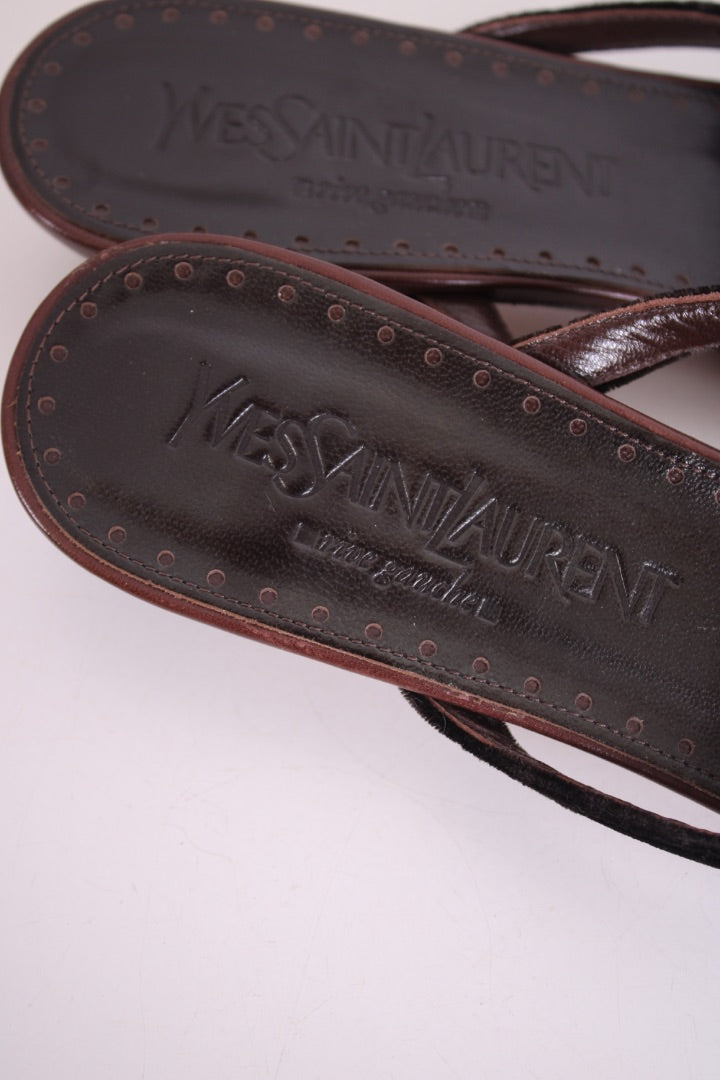 Yves Saint Laurent Kitten Heels Brown 37