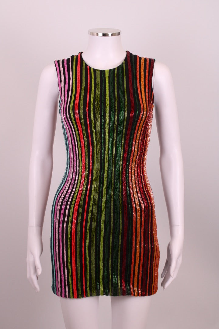 Balmain Sequin Mini Dress Black XS